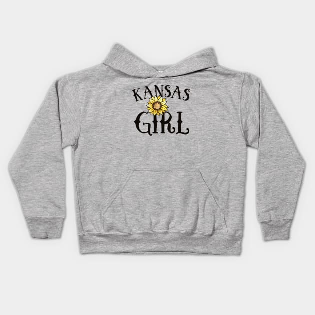 Kansas Girl Kids Hoodie by bubbsnugg